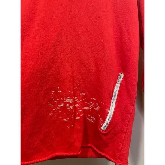 Nas'ii Red Sweats Track Suit Zipper Paint Splatter Streetwear Size Med - Picture 14 of 15